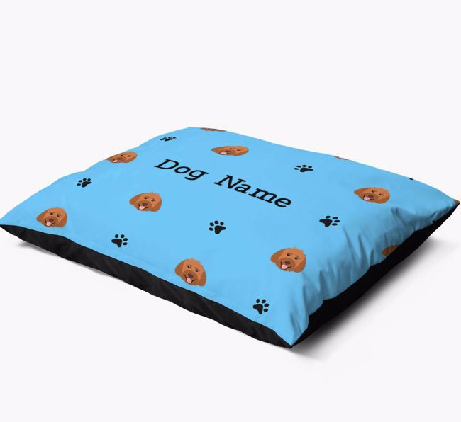 'Paw Print Pattern' - Personalised {breedFullName} Dog Bed